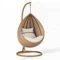 Poltrona sospesa 105 x 105 x 195 cm in fibra intrecciata marrone per relax stile bohémien
