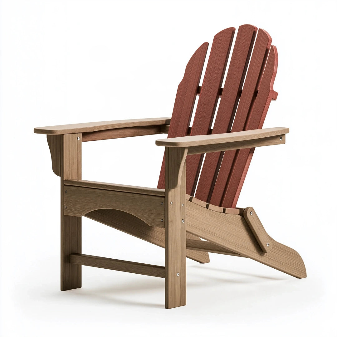 Sedia da giardino Adirondack 83 x 95 x 98 cm in legno composito marrone rosso con schienale reclinabile