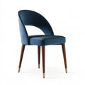 Sedia 58 x 60 x 82 cm blu con gambe in legno stile moderno
