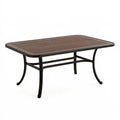 Tavolo da pranzo da esterno 180 x 100 x 74 cm in metallo marrone con piano a doghe