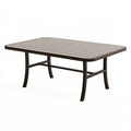 Tavolo da giardino rettangolare 150 x 90 x 74 cm in metallo marrone e grigio a doghe