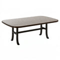 Tavolo da giardino 150 x 90 x 73 cm in metallo e plastica marrone grigio con piano a doghe