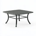 Tavolo da giardino quadrato 107 x 107 x 74 cm in alluminio nero con piano traforato