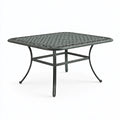 Tavolo da giardino 150 x 150 x 74 cm in metallo grigio antracite decorativo