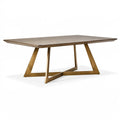 Tavolo da pranzo 180 x 90 x 75 cm effetto legno marrone con base in metallo stile moderno
