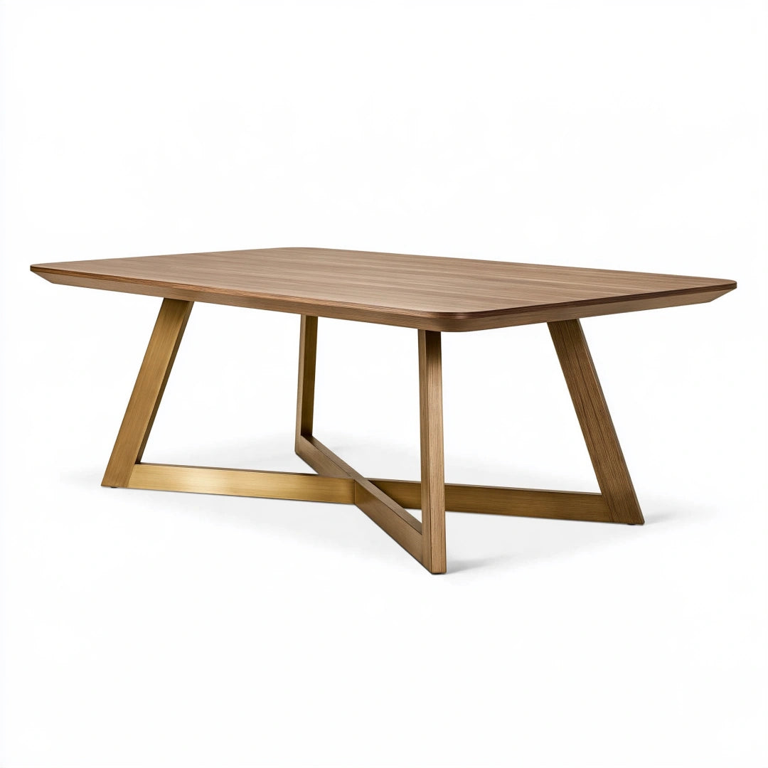 Tavolo da pranzo 200 x 90 cm in legno marrone stile moderno