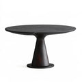 Tavolo da pranzo rotondo diametro 120 cm nero effetto marmo con base centrale moderno